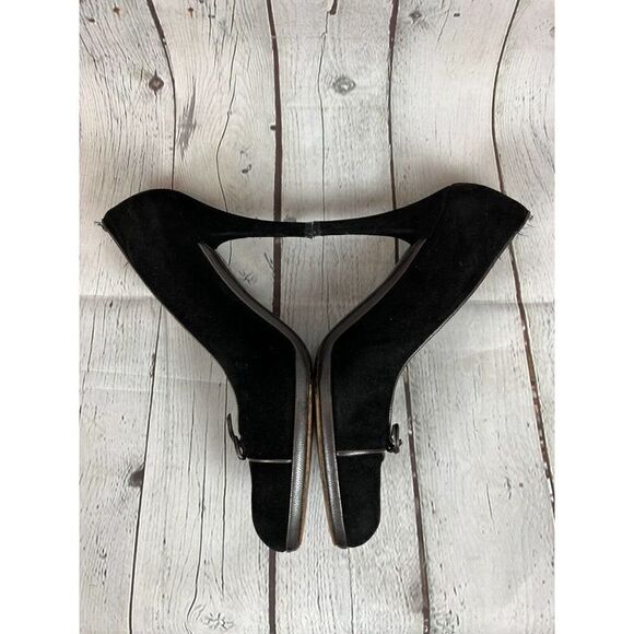 STUART WEITZMAN black suede leather bow high heel pump classic shoes size 10 - Picture 4 of 12